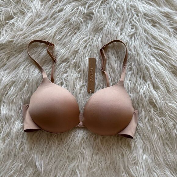 Skims Ultimate Push up Plunge Bra Clay Size 32C - Picture 1 of 7